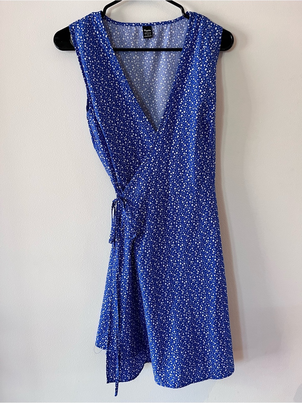 Blue Floral Wrap Dress